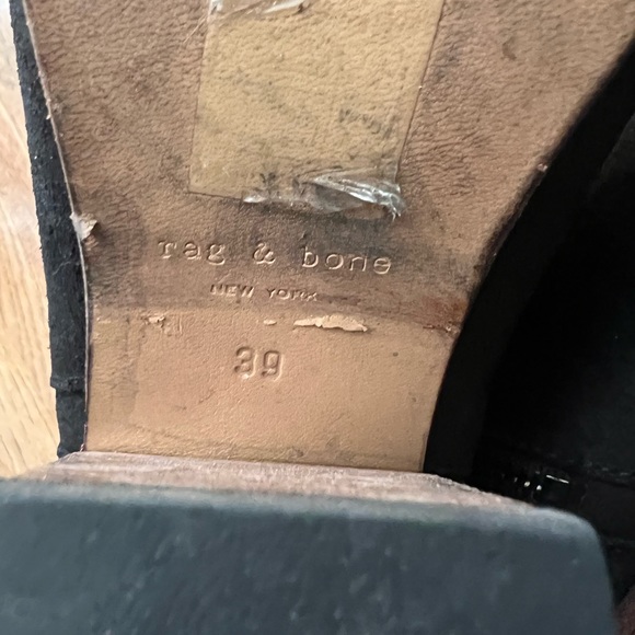 Rag & Bone Margot Black Suede Ankle Boots, 39 - Picture 8 of 8